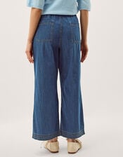Heidi Drawstring Regular Wide Leg Jeans, Blue (MID AUTHENTIC BLUE), large