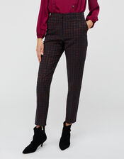 Harriet Houndstooth Jacquard Trousers, Red (BURGUNDY), large
