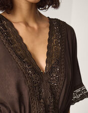 Cali Crochet Cover Up, Brown (CHOCOLATE), large