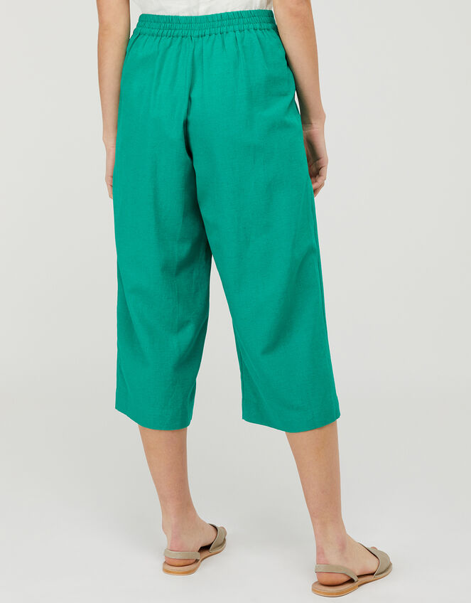 Eureka Culottes in Pure Linen, Green (GREEN), large