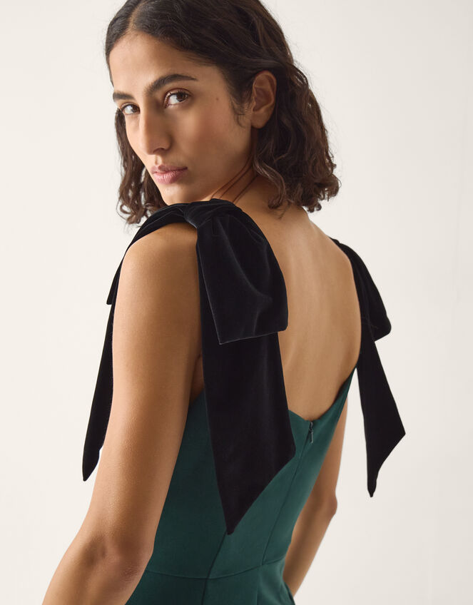 Billi Bow Strap Jersey Midi Dress, Green (GREEN), large