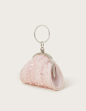 Embroidered Tulle Bangle Mini Bag, Pink (PINK), large