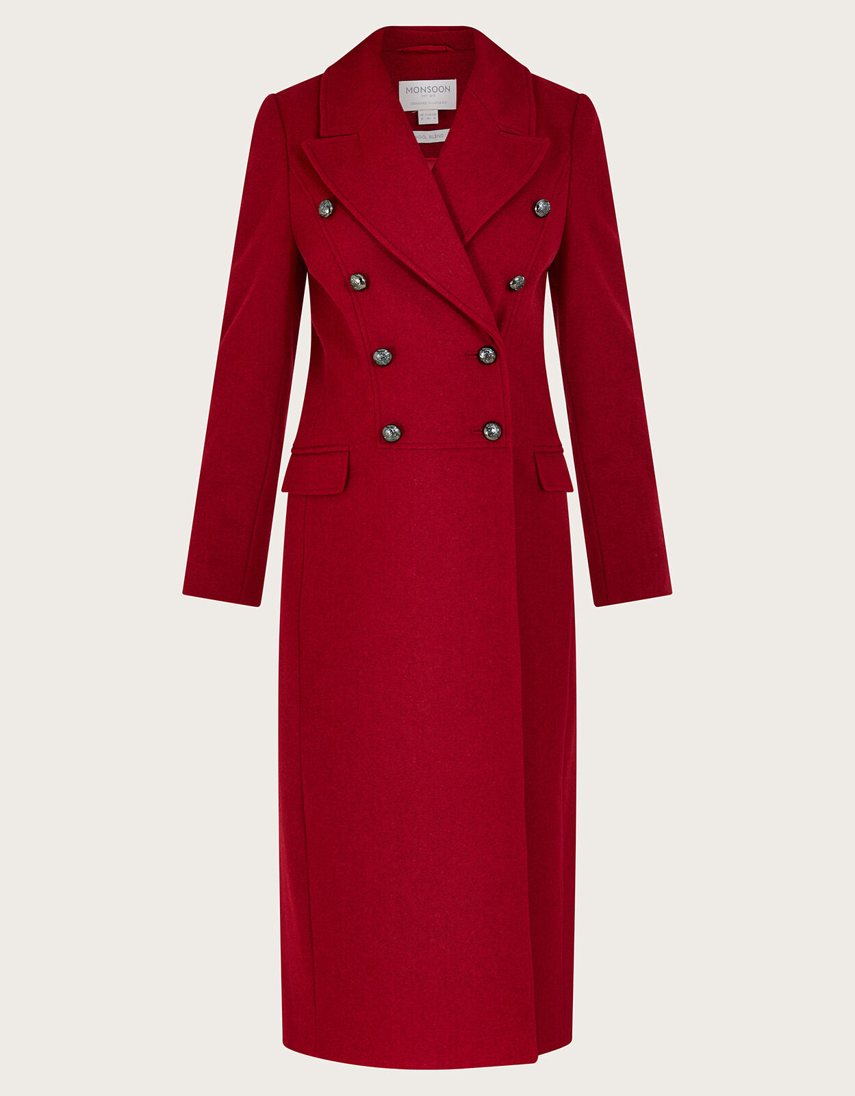 Daria Double Breasted Coat Red Women s Coats Monsoon UK
