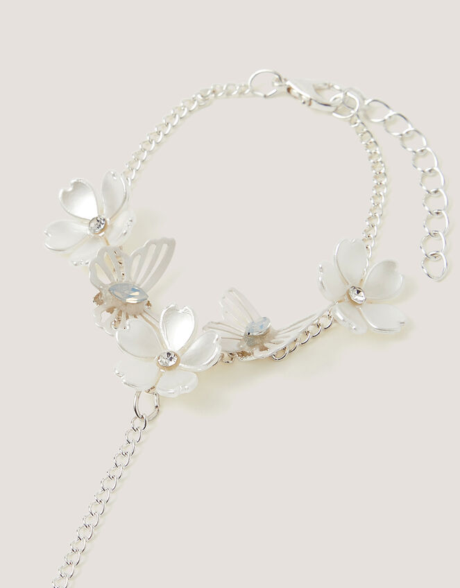 Flower Butterfly Ring & Hand Chain, , large