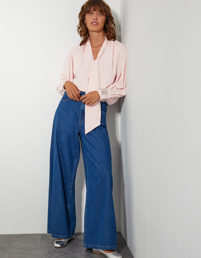 Ann Pussybow Embellished Blouse , Pink (PINK), large