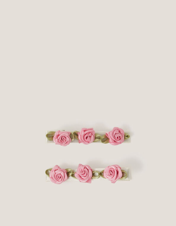 2-Pack Satin Rose Hair Clips, , large