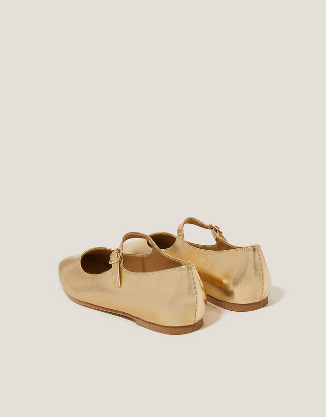 Crista Mary Jane Ballet Flats, Gold (GOLD), large