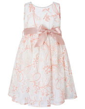 Baby Annie Printed Lace Dress, Ivory (IVORY), large