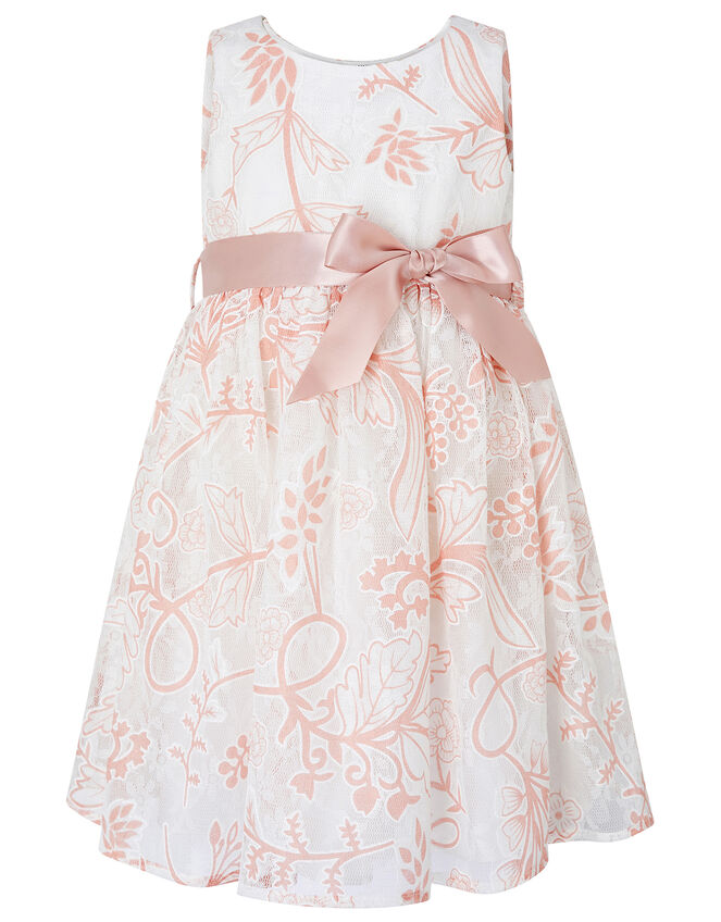 Baby Annie Printed Lace Dress, Ivory (IVORY), large