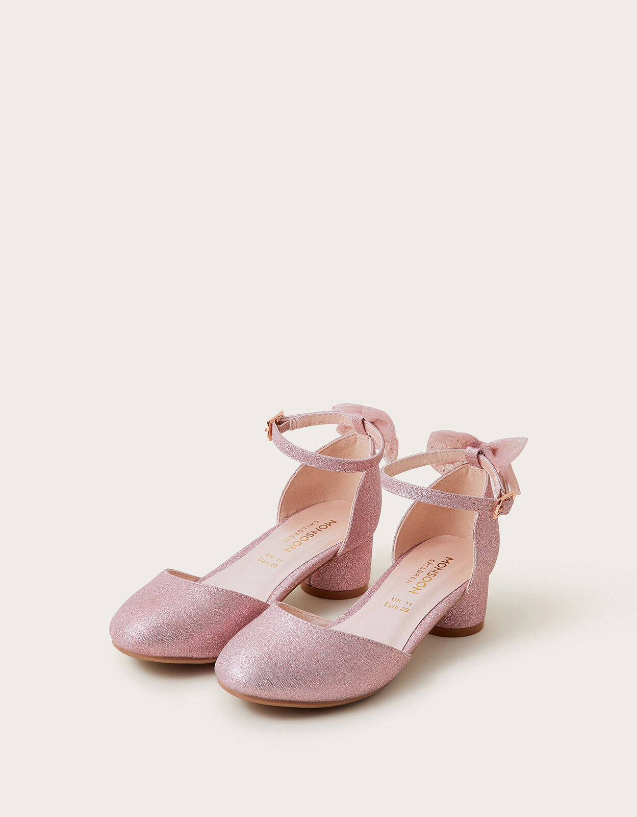 Two Part Bow Heels Pink Shoes Monsoon UK