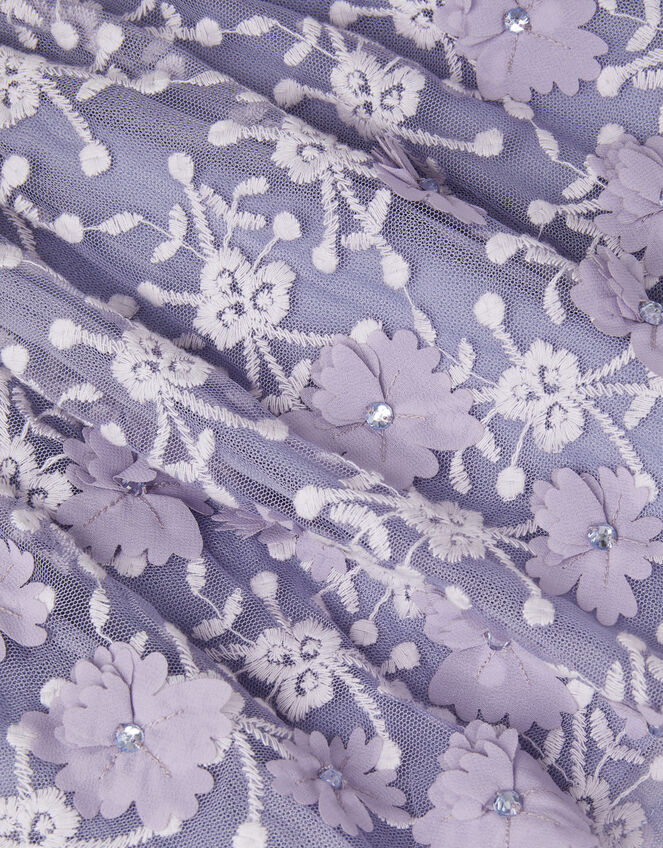 Floral Lace Embroidered Skirt, Purple (LILAC), large