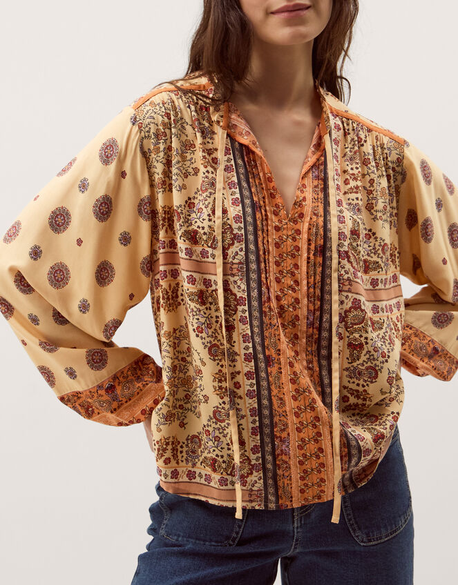 Ines Floral Print Blouse Natural