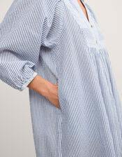 Callie Stripe Midi Shirt Dress, Blue (BLUE), large