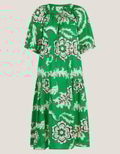 Kristen Floral Print Smock Dress, Green (GREEN), large