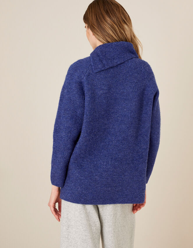 LOUNGE Split Neck Knit Jumper , Blue (COBALT), large