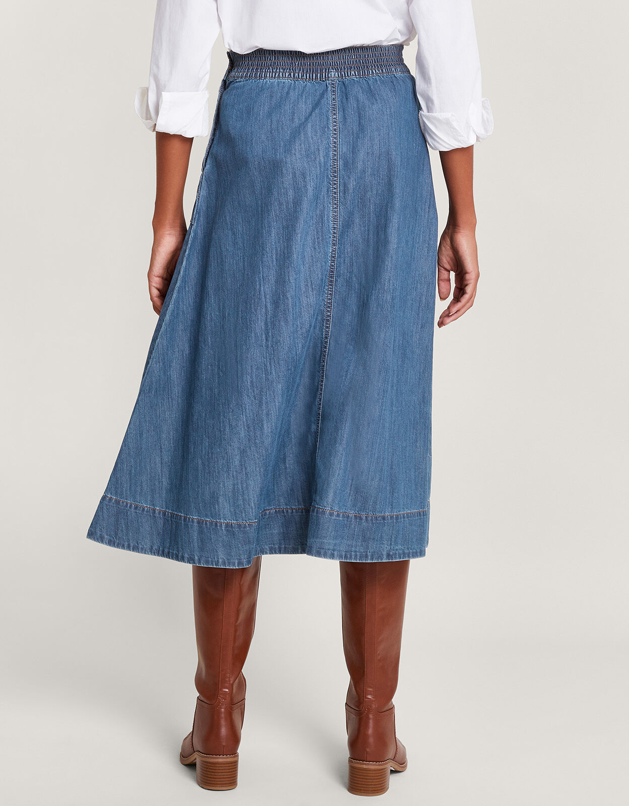 Pull on shop denim skirt uk