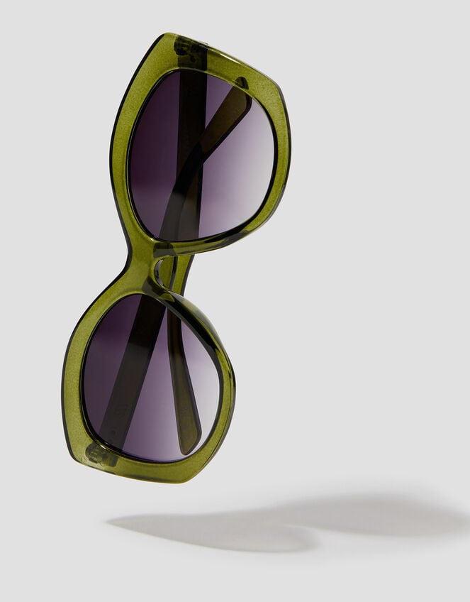 Curved Cat Eye Sunglasses, , large