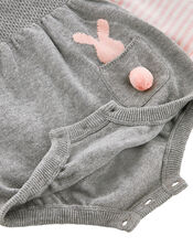 Newborn Callie Knitted Romper Set, Grey (GREY), large