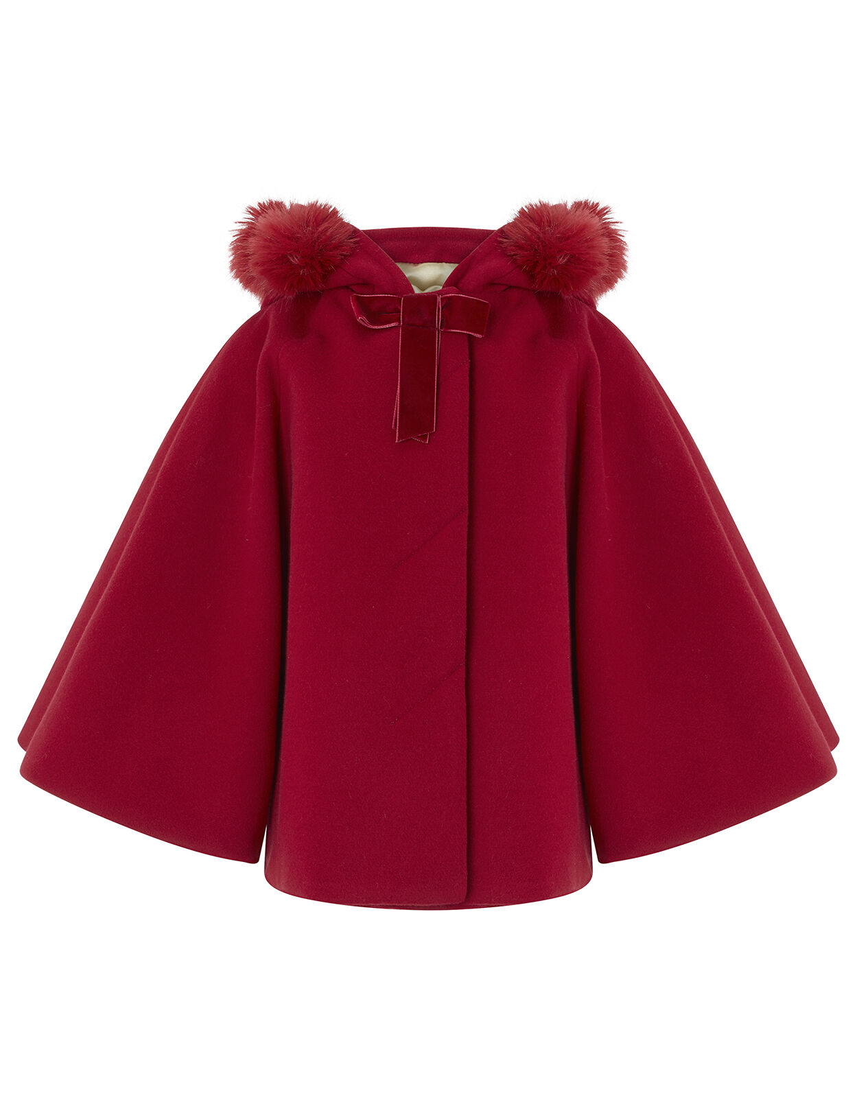 Baby Pom Pom Cape Red Baby Girl Coats Jackets Monsoon UK