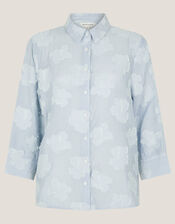 Ayla Floral Jacquard Shirt, Blue (BLUE), large