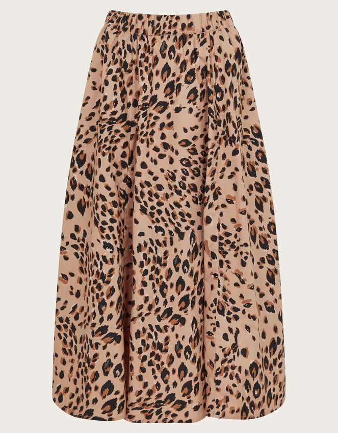Raife Leopard Print Skirt, Natural (NATURAL), large