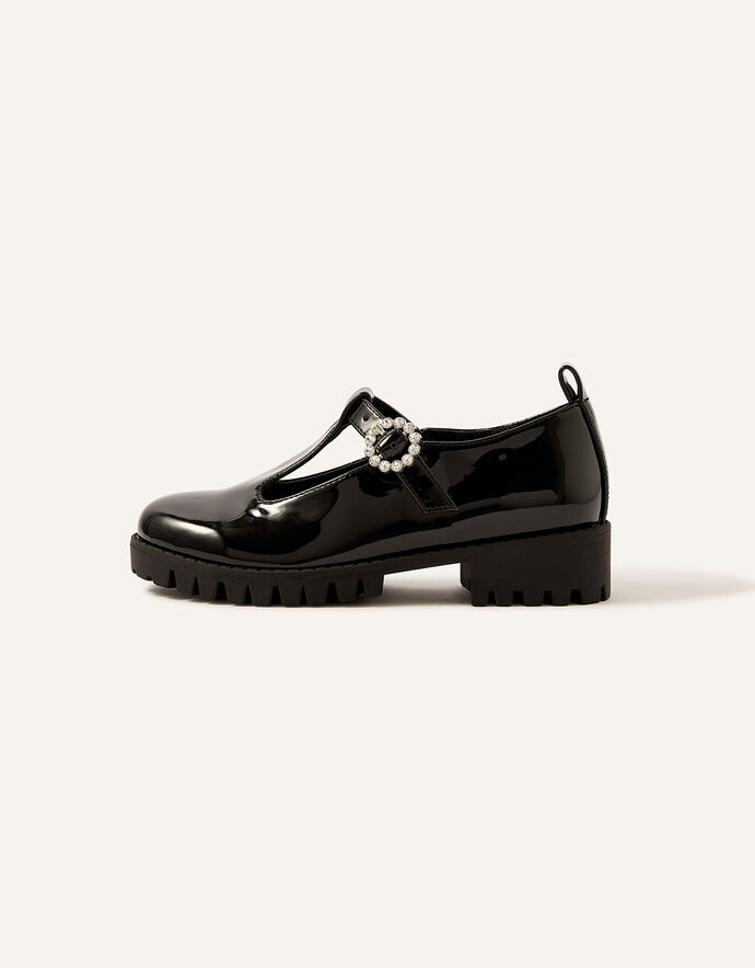 CC 26s Mary Jane Sandals 90 Black Patent Leather  Sheepskin 653546