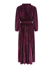 East Crinkle Velvet Dress, Purple (RASPBERRY), large