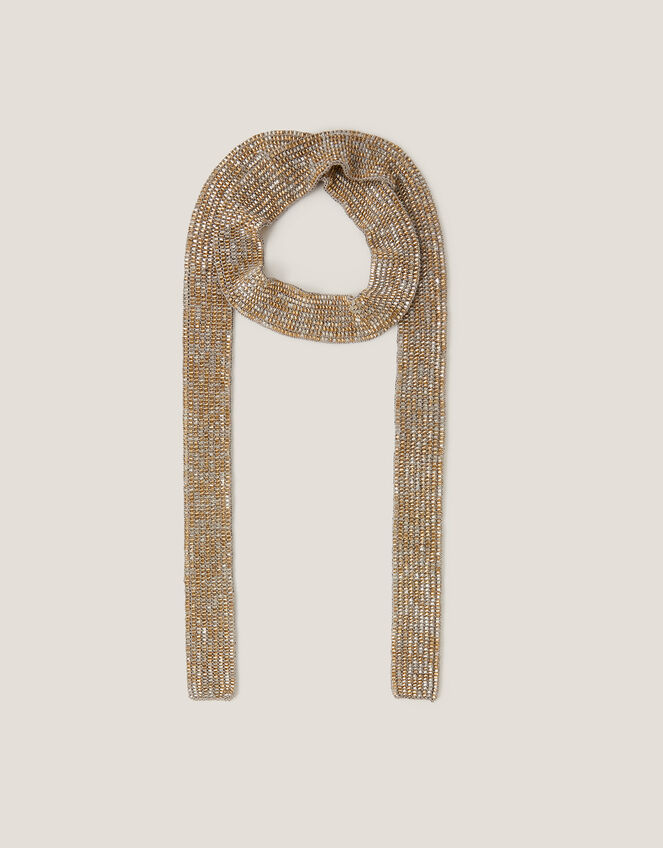 Skinny Beaded Scarf, Multi (MULTI), large