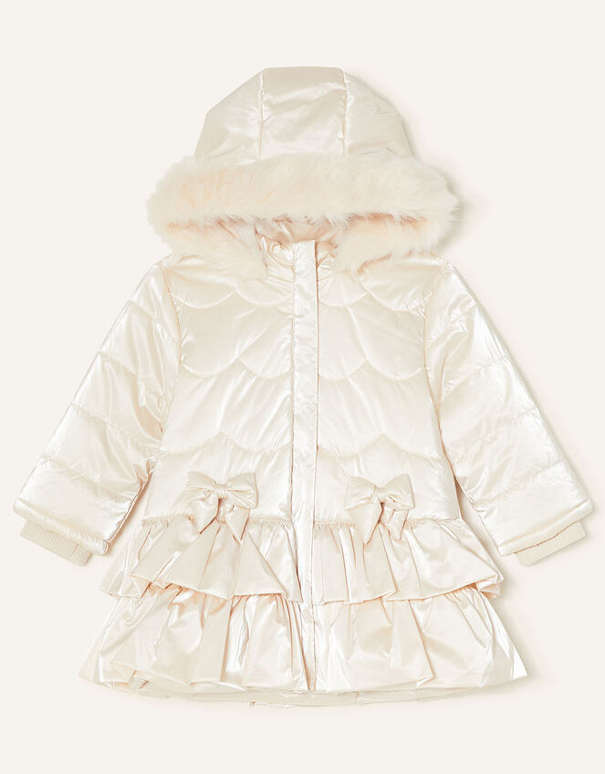 Baby Padded Satin Coat, Natural (CHAMPAGNE), large