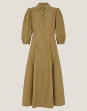 Verity Midi Shirt Dress, Natural (NATURAL), large