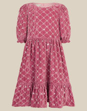 Gracie Embellished Velvet Party Dress, Pink (DARK PINK), large