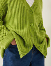 Opal Oversized Knit Cardigan, Green (GREEN), large