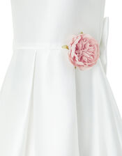 Betty Twill Bow Occasion Dress, Ivory (IVORY), large