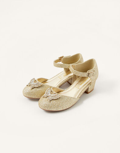Glitter Butterfly Heels, Gold (GOLD), large