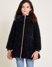 Super-Soft Tiered Coat, Black (BLACK), large