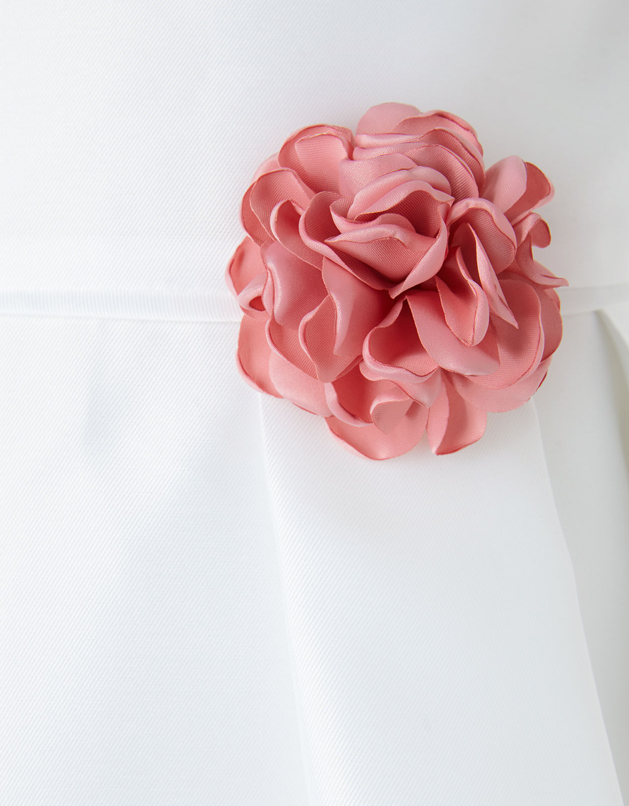Corsage Belt Hi Low Dress Ivory