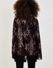 Casey Tassel Velvet Kimono, Black (BLACK), large