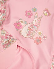 Baby Bunny UPF 50+ Long Sleeve Swimsuit and Sun Hat Set, Pink (PINK), large