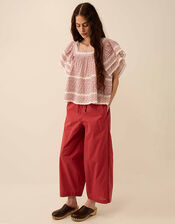 East Alina Printed Floral Lace Insert Top, Pink (PINK), large