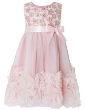 Baby Nina Floral Jacquard Occasion Dress, Pink (PINK), large