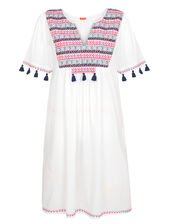 Sunuva Boho Embroidered Dress, White (WHITE), large