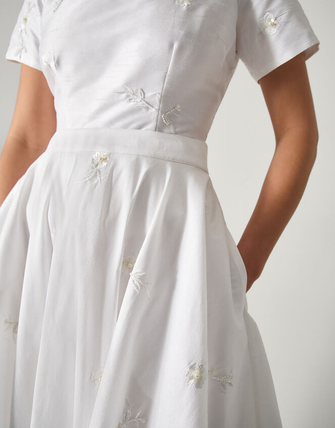 Eliza Floral Embellished Wedding Skirt, Ivory (IVORY), large