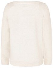 Sequin Unicorn Sweatshirt in Organic Cotton, Camel (OATMEAL), large
