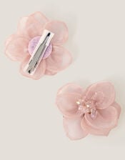 2-Pack Flower Bead Hair Clips, Pink (PALE PINK), large