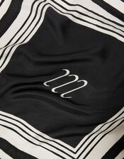 Salma Silk Monochrome Square Scarf, , large