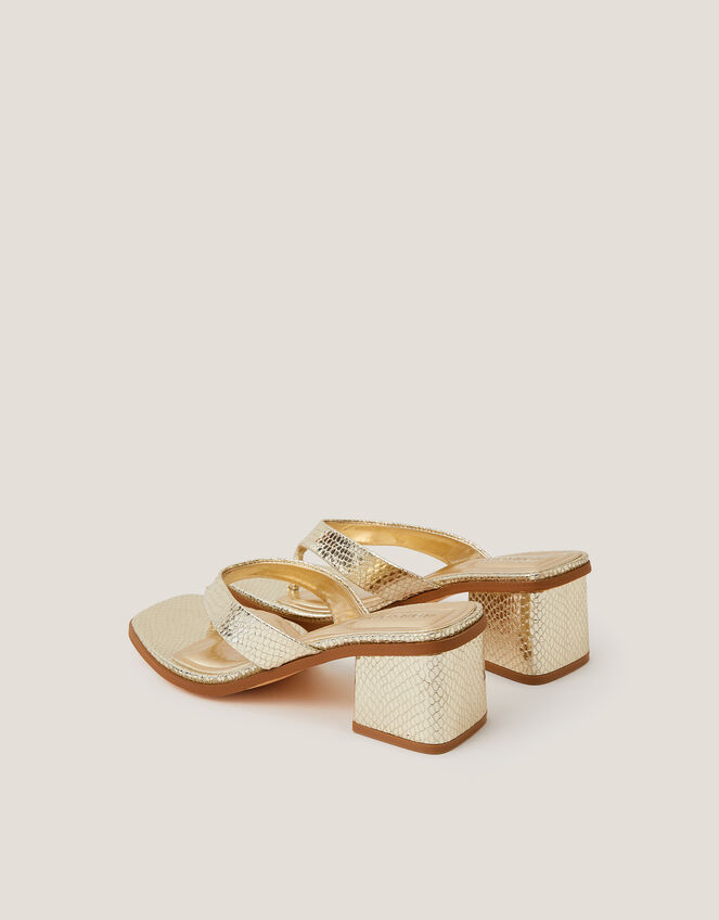 Tilly Toe Thong Mules, Gold (GOLD), large