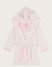 Baby Super-Soft Spotty Mouse Dressing Gown, Ivory (IVORY), large