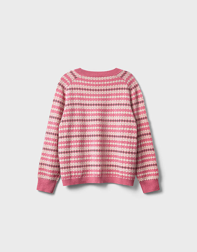 East Becky Alpaca and Cashmere Fairisle Jumper, Pink (PINK), large