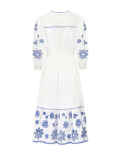 East Embroidered Tie Dress, White (WHITE), large