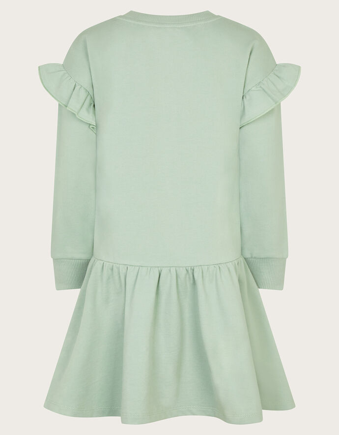 Green White Unicorn Printed Dress